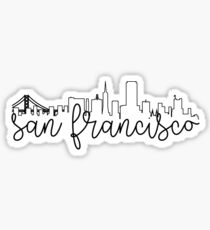 Pegatina contorno del paisaje urbano - san francisco