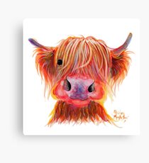 Scottish Highland Hairy Cow ' CHILLI CHOPS ' by Shirley MacArthur Canvas Print