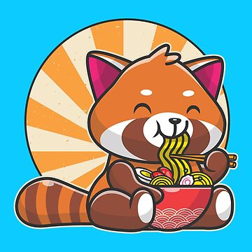 Red Panda tote bag noodles Asian anime fun shopping 100% cotton