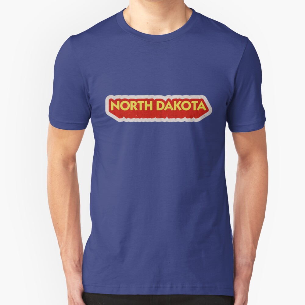 North Dakota State Sticker | Retro Pop Slim Fit T-Shirt