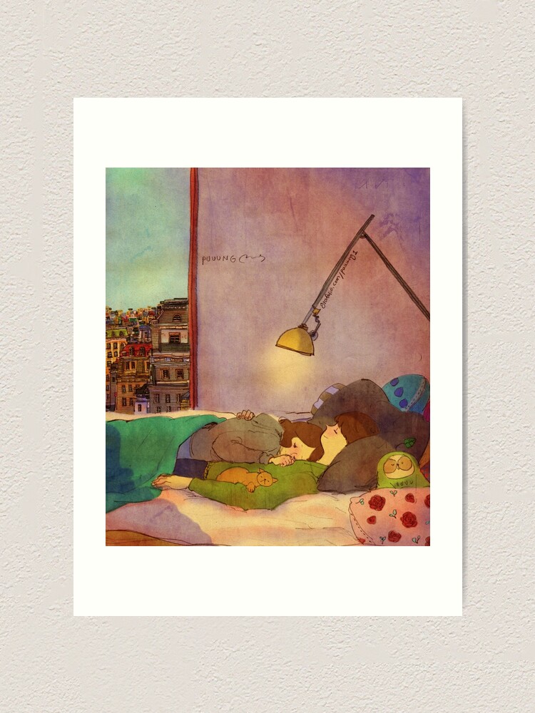 Alternate view of Nap together Art Print