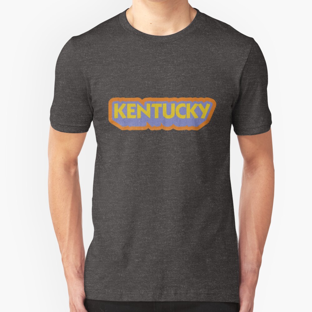 Kentucky State Sticker | Retro Pop Slim Fit T-Shirt