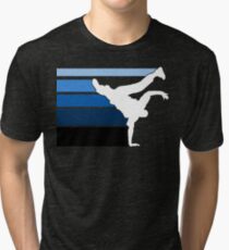 BBOY lines Blu/wht Tri-blend T-Shirt