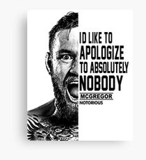 conor mcgregor ( half face quote) Canvas Print
