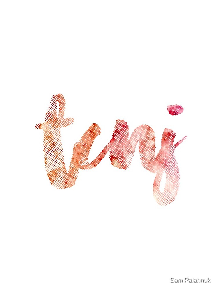TCNJ sticker: tie-dye watercolor cursive lettering by sampalahnukart