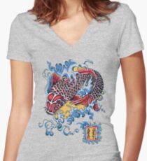 Koi t-shirt Women's Fitted V-Neck T-Shirt