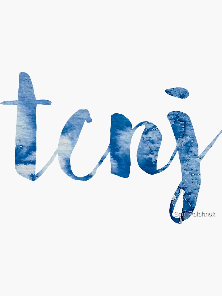 TCNJ sticker: cloudy cursive design by sampalahnukart