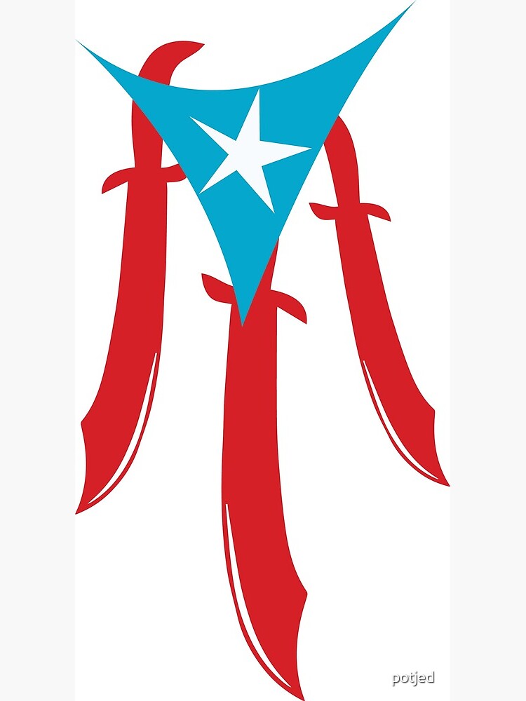 "Puerto Rico Machete Flag" Framed Art Print by potjed Redbubble