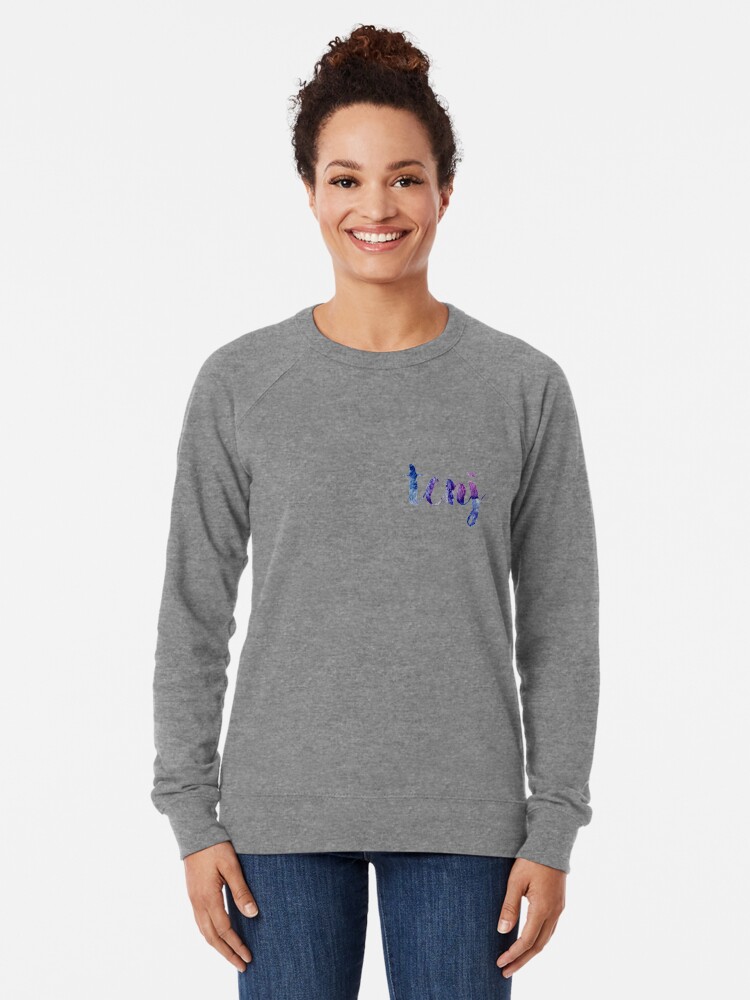 Alternate view of TCNJ sticker: dark blue and purple Lightweight Sweatshirt