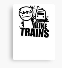ASDF T-Shirt I Like Trains Canvas Print
