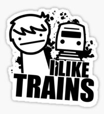 ASDF T-Shirt I Like Trains Sticker