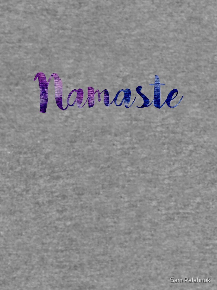 Namaste sticker: dark purple and blue cursive by sampalahnukart