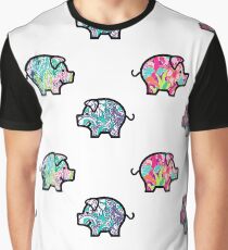 Cute Patterned, Walking Piglets Pack of 4 Graphic T-Shirt