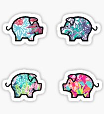 Cute Patterned, Walking Piglets Pack of 4 Sticker