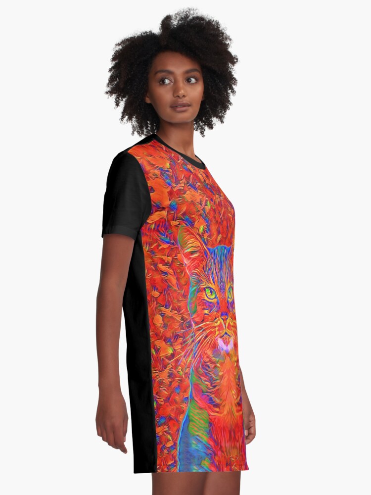 Alternate view of Red Cat Graphic T-Shirt Dress
