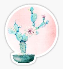 Trendy Cactus Rosegold and Turquoise Desert Cacti Southwest Decor Sticker