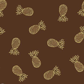 Artwork thumbnail, Yellow Pineapple Ink on Brown Pattern by DeafAngel1080