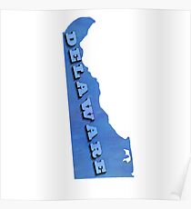 Delaware - Blue Watercolor Poster