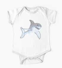 Great White Shark Fanciful Aquatic Watercolor One Piece - Short Sleeve