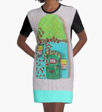 Whimsical House Graphic T-Shirt Dress