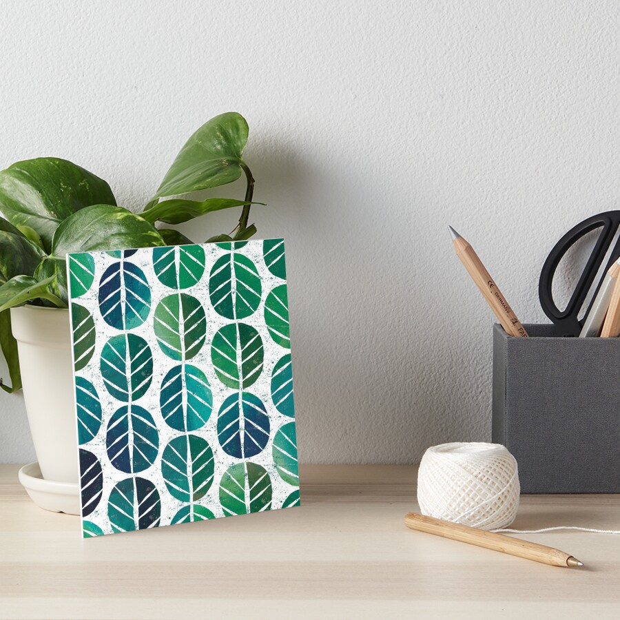 i love Green Leaf Art Board Print
