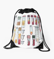 Tubes - Watercolor Illustration Drawstring Bag