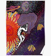 Psychedelischer Mythos von Sisyphus Poster