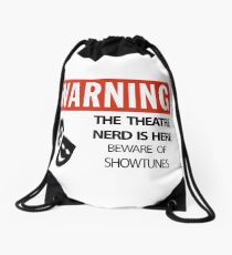 WARNING Theatre Nerd Drawstring Bag