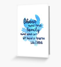 Ohana Means Family Greeting Card