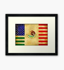 MEXICAN AMERICAN FLAG - 017 Framed Print