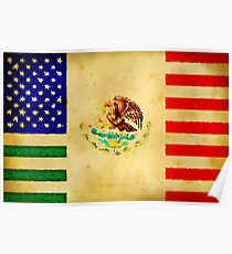 MEXICAN AMERICAN FLAG - 017 Poster