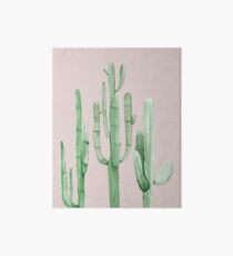 Pretty Cactus Pink and Green Desert Cacti Wall Art Art Board
