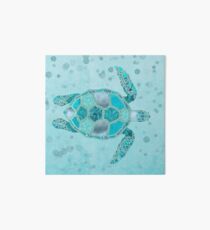 Glamour Aqua Turquoise Turtle Underwater Scenery Art Board