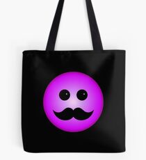 Purple Smiley Emoticon With Black Mustache Tote Bag