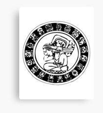 Mesoamerica - calendar bw Canvas Print