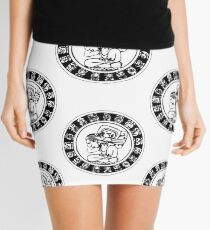 Mesoamerica - calendar bw Mini Skirt