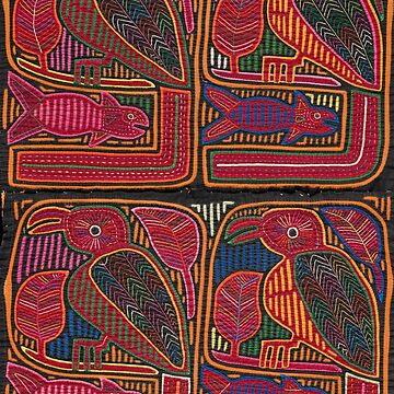 Panama Love Mola-inspired Coasters, Mola-inspired Art, Panamanian