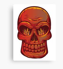 Flaming Skull Canvas Print