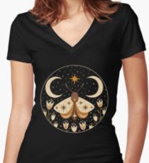 Between two moons Women's Fitted V-Neck T-Shirt