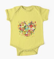Floral heart One Piece - Short Sleeve
