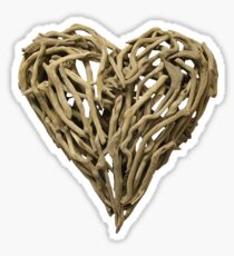 Wood Heart Sticker Sticker