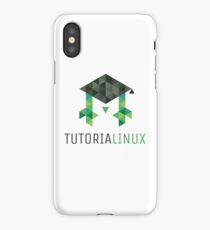 tutorialinux Educated Penguin logo, large square iPhone Case