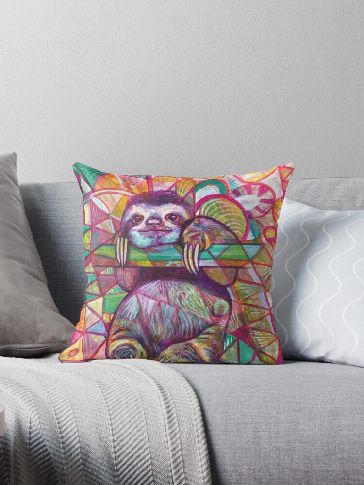 sloth christmas pillow