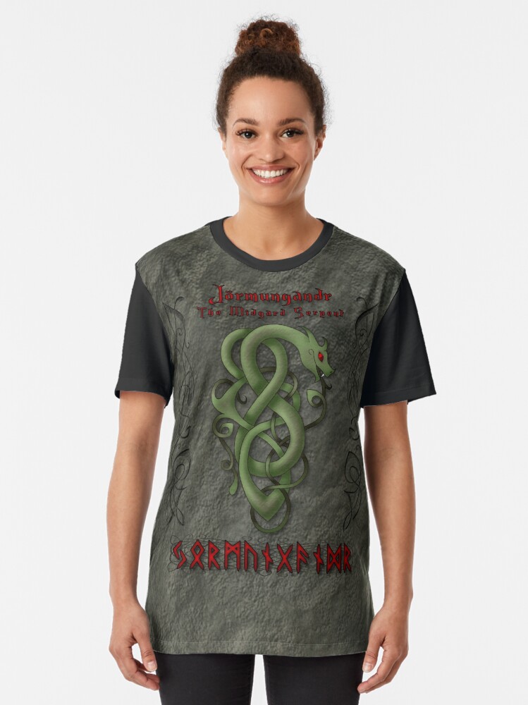 Alternate view of Jörmungandr The Midgard Serpant Graphic T-Shirt