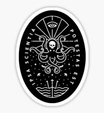 Knowledge - White/Skull Sticker