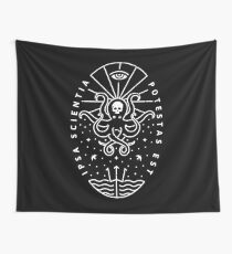 Knowledge - White/Skull Wall Tapestry