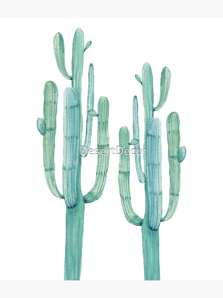 Modischer Kaktus-grüner und weißer Wüsten-Kaktus-Entwurf von DesertDecor