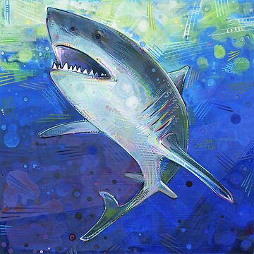 Artwork thumbnail, Great White Shark Painting - 2012 by gwennpaints