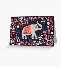 Elephants in the Flower Garden Greeting Card