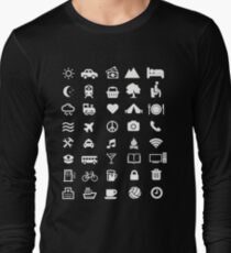 Traveling T-shirt With Icons for traveler Long Sleeve T-Shirt
